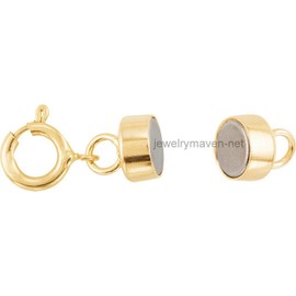 JewelryMaven 4.5mm Yellow 14k Gold FILLED MAGNETIC CLASP extender double 5mm spring rings USA