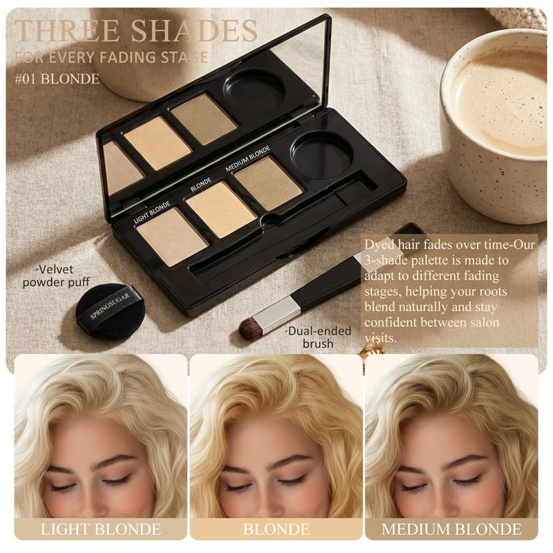 Root Touch Up Hair Color – 3 Color Blendable Hairline