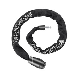 ROCKBROS Bicycle Key Chain Lock, Total Length 37.4 inches (95 cm), 0.2 inch (4 mm) Thick Chain, Heavy Duty, Bike Lock, High Cut Resistance, Wave Key, Anti-theft and Easy to Carry, Ultra Lightweight, 11.6 oz (333 g), Road Bike, Cross Bike, Black
