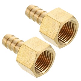 Kozelo Pack of 2 Brass Hose Barb Fittings Adapter Connector 3/8" Hose Barb to 3/8" NPT Female Fittings for Home Machines, Massage Bathtubs, Irrigation Systems, and Brewing Equipment