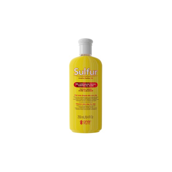 Biosulfur Grisi Sulfur Facial Wash and Cleanser, Reduces Oil Excess Pimples. 8.4 Fl Oz, Bottle