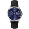 Sekonda Black Leather Midnight Blue and Rose-Gold Dial Watch 1701
