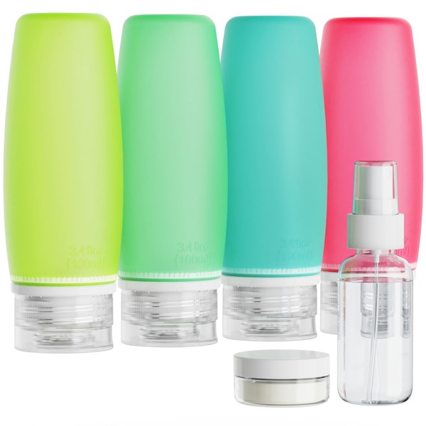 PACKISM TSA Approved Toiletry Bottles - 6 Pack Leak Proof