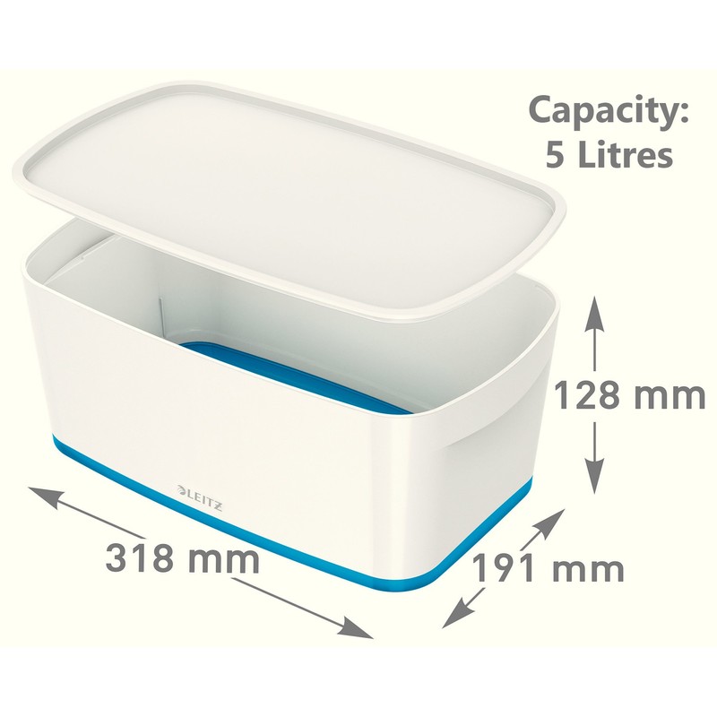 Leitz A5 MyBox Small with Lid, Storage Box for Home