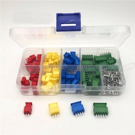 KSOPUERT 230pcs XH2.54mm 2-5 Pin Pitch Terminal Kit Housing Pin Header JST DuPont Wire Connector Adapter 4 Colors