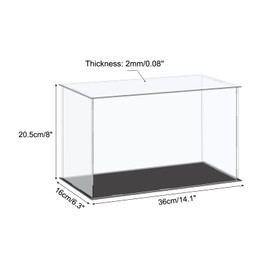 MECCANIXITY Acrylic Display Case Plastic Box Cube Storage Box Clear Small Assemble Dustproof Showcase 14.1x6.3x8 Inch for Collectibles Items