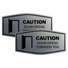 Signs ByLITA Fancy Caution Door Opens Towards You Sign (Brushed