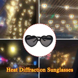 Dollger Heart Sunglasses Heart Effect Diffraction Glasses Festival Accessories Party Rave Lights Glasses Love Gift UV400 Protection