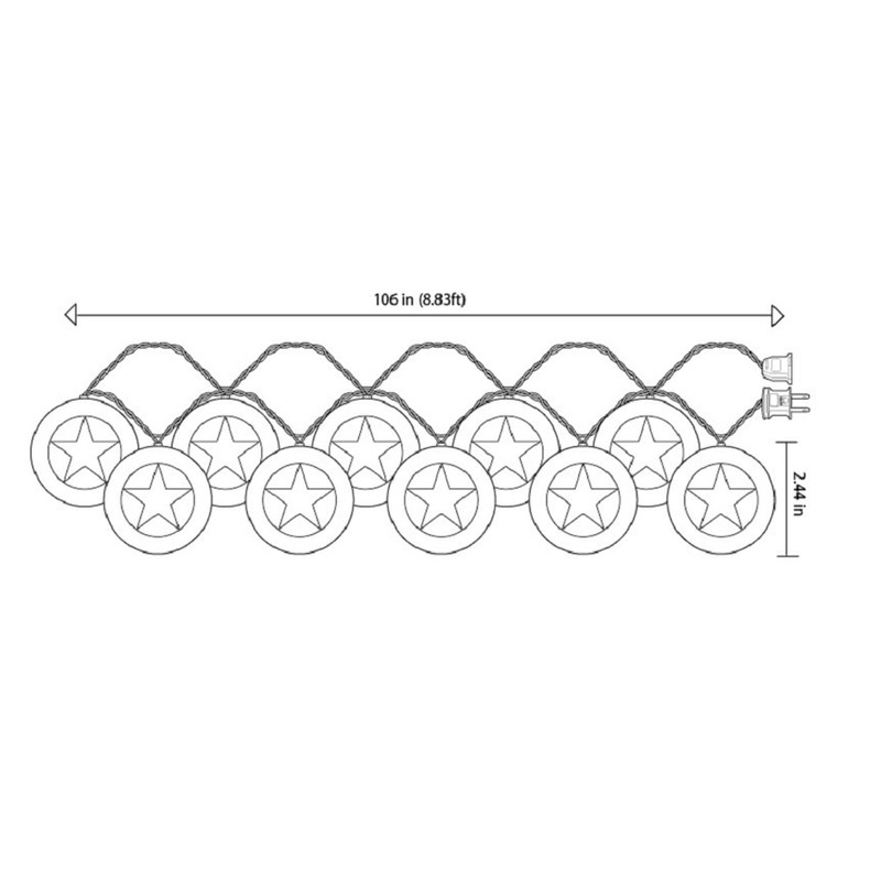 Litex Industries: 8.8-ft Plug-in Bronze Outdoor Star String Light with