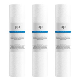 5‑Micron Sediment Water Filter Cartridges 3‑Pack, 10"x2.5" PP Replacement Cartridges for Well Water, Whole‑House Filtration, RV & Camper Water Systems