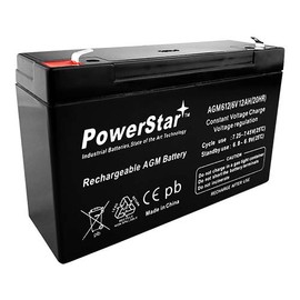 PowerStar New 6V 12Ah SLA Battery for Emergency Lighting Fire & Security Alarm Pumps
