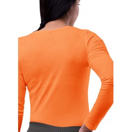 Sivvan Scrubs for Women - Long Sleeve Comfort Underscrub Tee - S8500 - Neon Orange - M