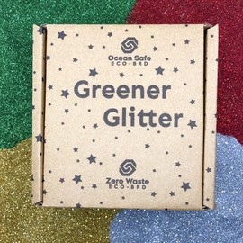 Greener Glitter 100% Plant not Plastic, No Guilt Biodegradable and Fully Compostable, Eco, Ocean Safe, Zero-Waste, Multi Pack (Fine Grain) - Red, Green, Gold and Silver (40g Total)