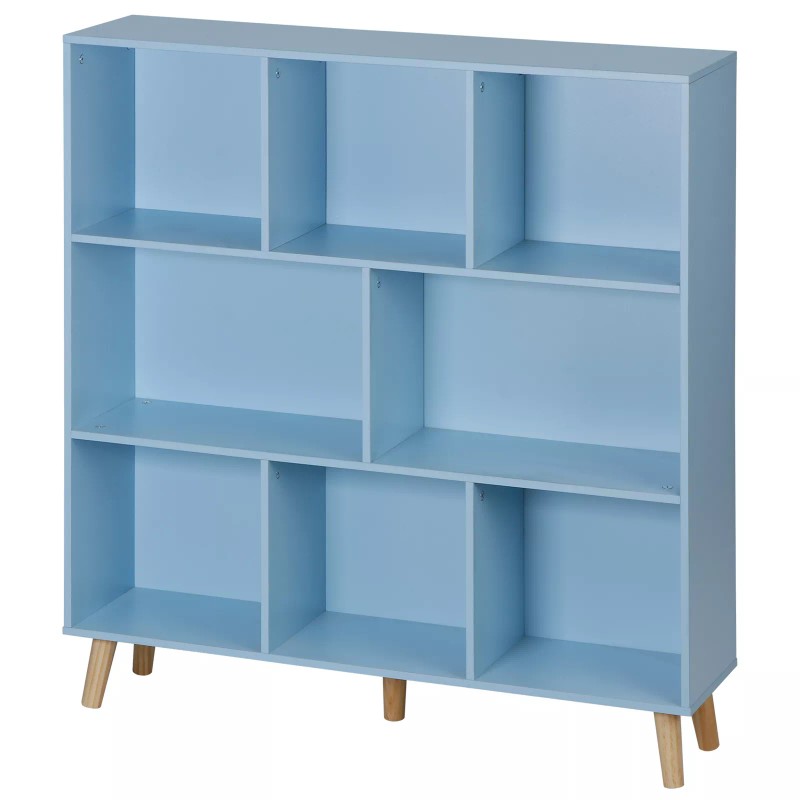 Segawe 8 Cube Storage Organizer, 3 Shelf Wood Bookshelf Storage
