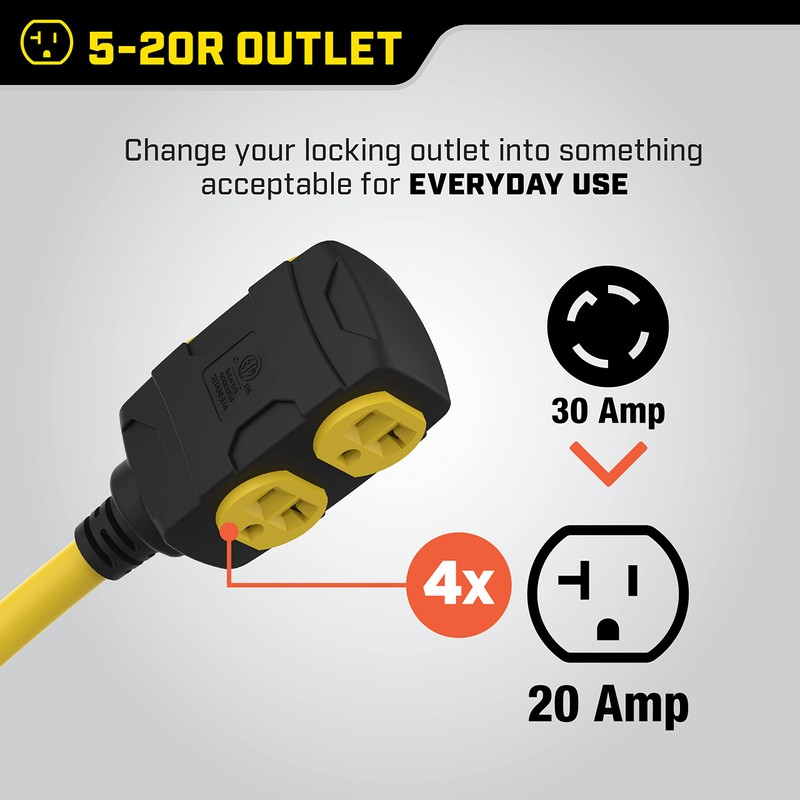 Champion Power Equipment 25-Foot 30-Amp 125/250-Volt Duplex-Style Generator Extension Cord