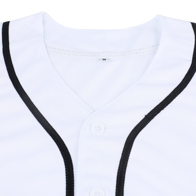 Aumudle Mens Baseball Jersey Blank Plain Button Down Shirts Short