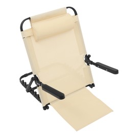 Eapmic Adjustable Lifting Bed Backrest with Armrest and Pillow, Portable Folding Bed Chair Support, Sit-Up Backrest for Neck Lumbar Back Head Support (Khaki)