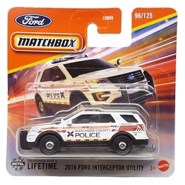 Matchbox - 2016 Ford Intreceptor Utility - MBX Rescue 96/125 - JBT12 - Short Card - County Police - Superfast Lesney - Mattel 2025-1:64