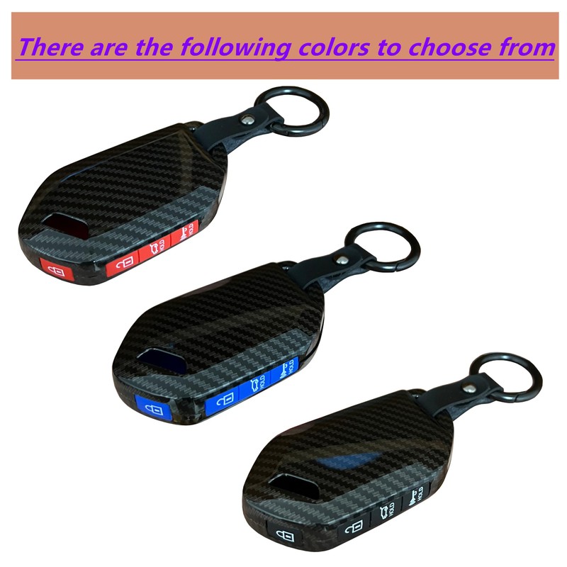 WKEDQAF Car ABS Plastic Key Fob Cover Silicone Button Key