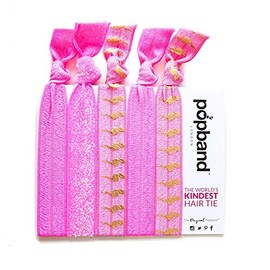 Popband London | Hair Tie | Flamingo | For All Day and Night | No Hair Crease | No Hair Damage | 5 Pc