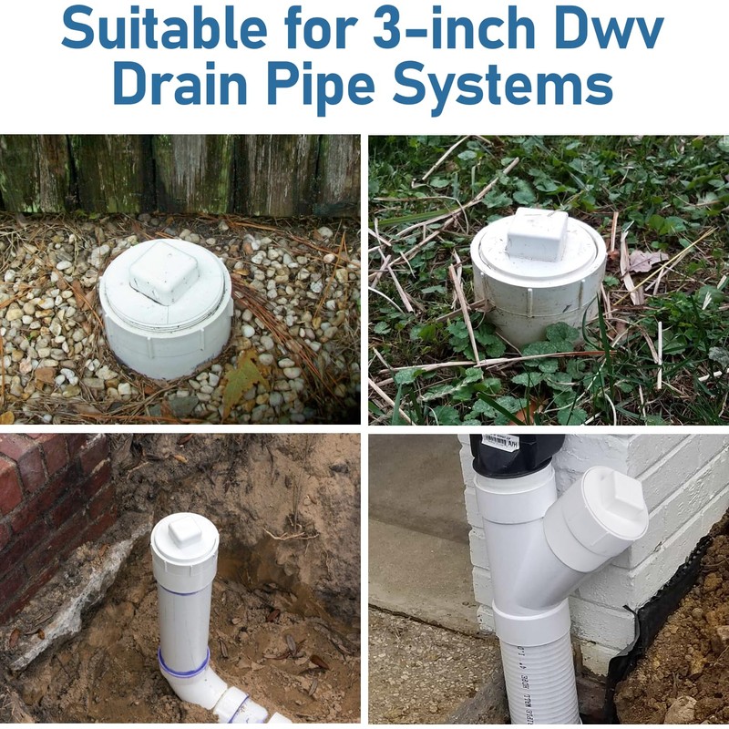 3“ PVC Sewer Cleanout Adapter with Plug - Efficient Drainage