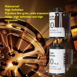 Rankomu Color Film 35mm Camera Color Film Roll, 12 Sheets Each, ISO 200 HD Waterproof Vintage Color Negative Film for 135 Cameras