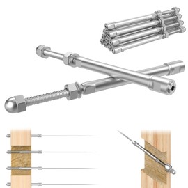 BLIKA Upgraded 10 Pack 1/8" Swageless Threaded Stud Tension End Fitting Terminal for 4x4 2x2 Wood/Metal Posts, Swageless Cable Fittings, T316 Stainless Steel, Swageless Cable Railing Tensioner