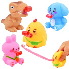 4Pack Easter Stress Tongue Sticking Out Toys, Novelty Relief Squeeze Toys for Kids Boys Girls Easter Basket Stuffers Egg Fillers Gifts Party Favors