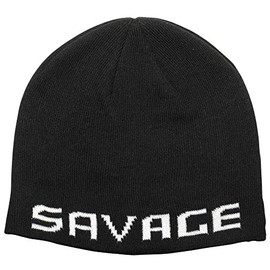 Savage Gear Logo Beanie One Size Black/White Winter Hat Fishing Hat