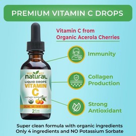 Organic Liquid Vitamin C from Acerola Cherries - Why Not Natural Healthcare Edible Supplement Dietary Fitness
