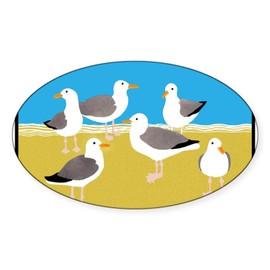 CafePress Gang of Seagulls Sticker Oval Car Bumper Sticker