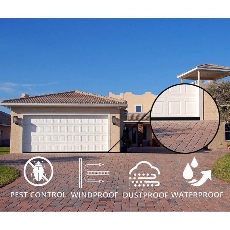 Garage Door Bottom Weather Seal T-Ends 20' Long, Black Strip
