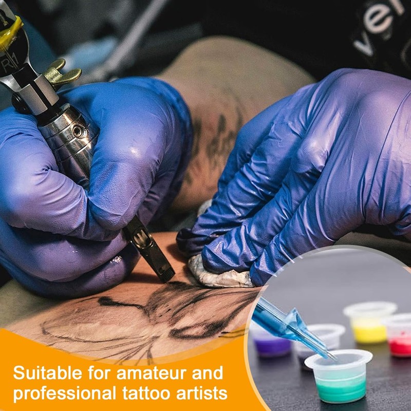 AEIOPRS Tattoo Colour Caps Cups Transparent Pigment Container Plastic Disposable
