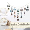 Boho Style Hanging Photo Display with 30 Clips for Bedroom,