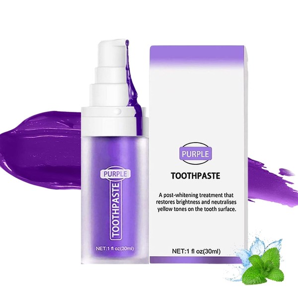 Purple Toothpaste for Teeth Whitening,Violette Zahnpasta,Lila Zahnpasta Weisse Zähne,Whitening Zahnpasta,Lila
