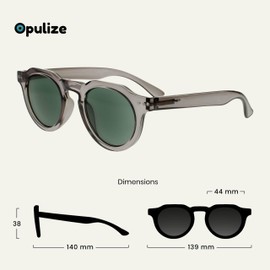 OPULIZE Rio - Sunglasses - Frame Top Flat - UV400 Sun Protection - Women Men - Spring Hinges - S53-1, Transparent medium grey