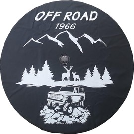 32 Inch Spare Tire Cover Wheel Protectors Fit 2021 2022 Ford Bronco 2/4 Door Ford Bronco Spare Tire Cover Weatherproof Dust-Proof PVC Material Reserved Reversing Camera Hole