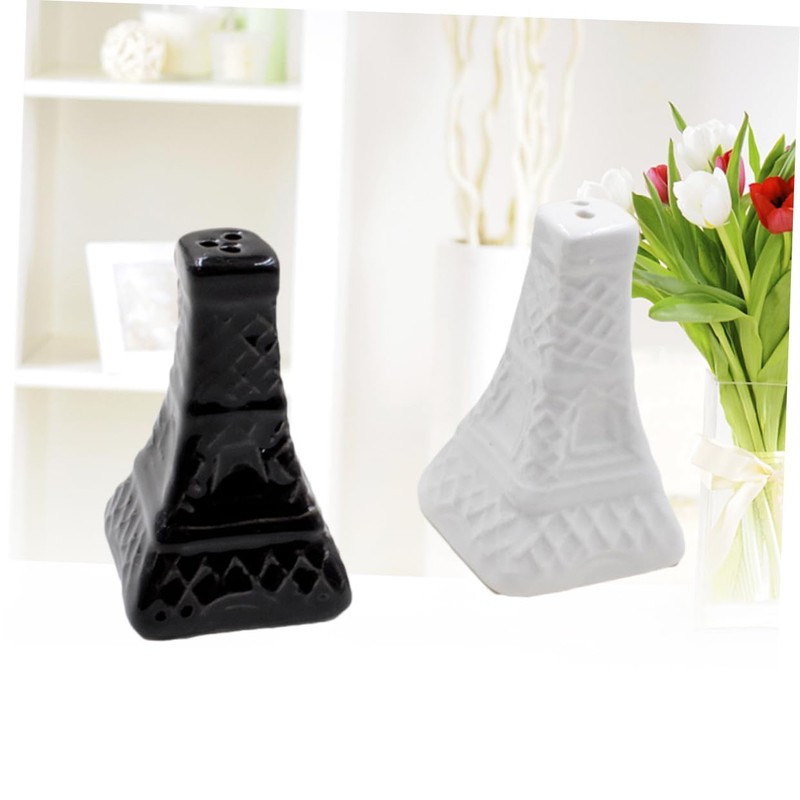 Mikinona Ceramic Seasoning Bottles Eiffel Tower 2-Piece Salt Pepper Unique