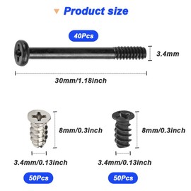 Xiatiaosann PC Computer Case Cooling Fan Screws Set, M5x10mm Carbon Steel PC Radiator Fan Screws, Cooling Cooler Fan Mount Screws for Case Fan Mounting (90 Pack)