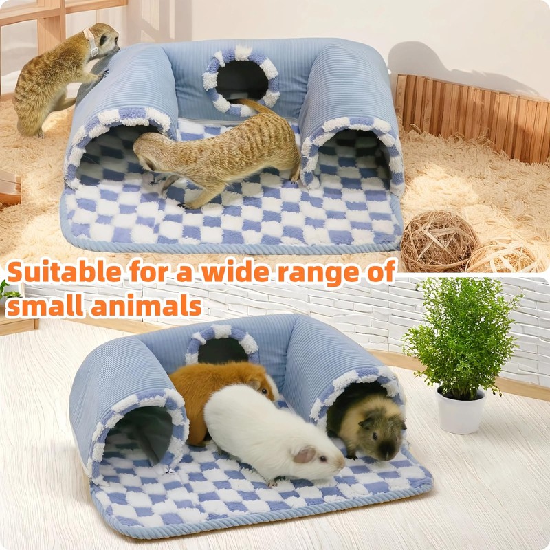 Lfokd Guinea Pig Hideout Tunnel with Warm Bed for Small