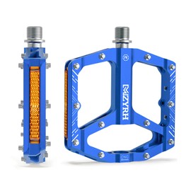 MZYRH Mountain Bike Pedals, MTB Pedals with Reflectors, 3 Sealed Bearings, Non-Slip CNC Aluminum Bicycle Platforms, 9/16 Inch Pedals for Road Bike MTB