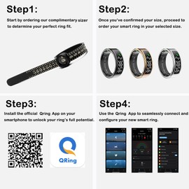 Loluka Smart Ring Touch Control Fitness Tracker Fitness Ring Step Tracker Heart Rate Monitor Health Tracker Screen Display Prayer Count No Subscription Fee for Android iOS