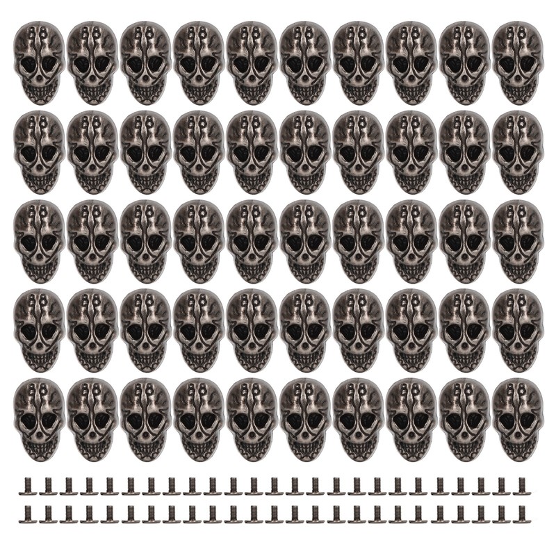 50sets Skull Rivets Single 25x16mm DIY Ghost Head Punk Style