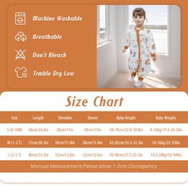 Baby Sleep Bag with Feet 1 TOG Removable Sleeve Wearable Blanket Cotton Sleeping Sack for Infant Toddler (SC-UNICORN, L)