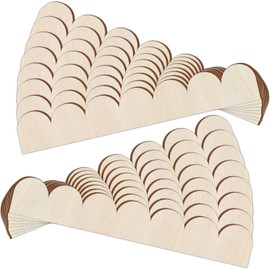 16 Pack Unfinished Scalloped Decorative Wood Trim, Scalloped Wood Trim Cute DIY Decorative Wall Edge Trim Molding for Home, Door, Cabinet, Shelf and Window (15.74'' x 2.52'')