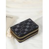 Women's Summer Retro Heart Print Double Zipper Around Coin Purse,