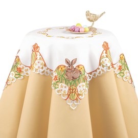 Collections Etc Easter Bunny and Eggs Table Linens Square