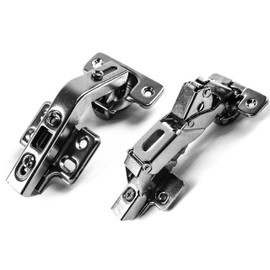 Berta (2+2) 135/165 Degree Hinges Combination, Full Overlay, 2-Cam 4-Way Adjustment, Concealed Frameless Lazy Susan/Bi Folding Cabinet Door Hinges Set with Screws (135 & 165 Degree Soft Close Hinges)