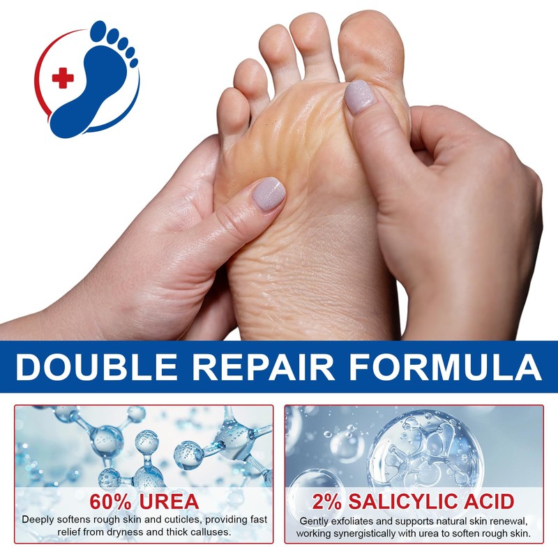2 pieces urea cream, 60% urea cream, 60% foot care