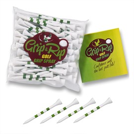 SPIN IT GRIPPING SOLUTION Grip & Rip Golf Tees Wood – 100 Pack of 3 1/4 Inch Wooden Golf Tees for Maximum Performance - Perfect for Long Drives & Consistency